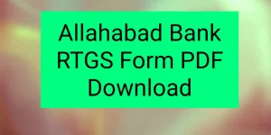 [PDF] Allahabad Bank RTGS Form PDF Download | Allahabad NEFT Form